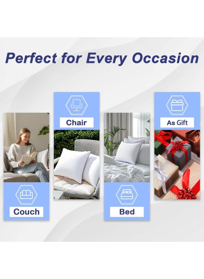 Eworld Pack of 2 White Mellow Cushion Set – 100% Cotton Cover, 550 GSM, Microfiber Filled Soft Decorative Throw Pillows for Sofa, Bed & Living Room – Multiple Sizes Available - Image 5